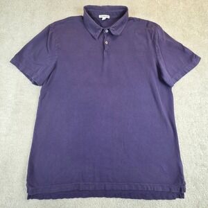 James Perse Standard Purple Supima Cotton Polo Shirt Mens Size 3 L